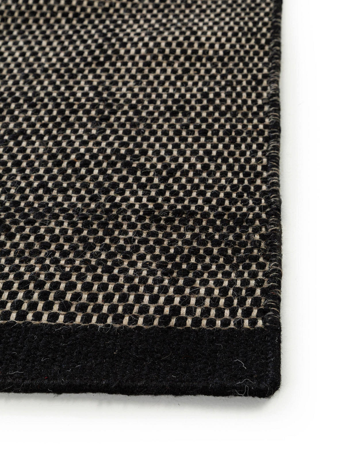 WOLLTEPPICH Rocco Schwarz/Weiß 200x300 cm - Schwarz, Textil (200/300cm) - benuta Pure