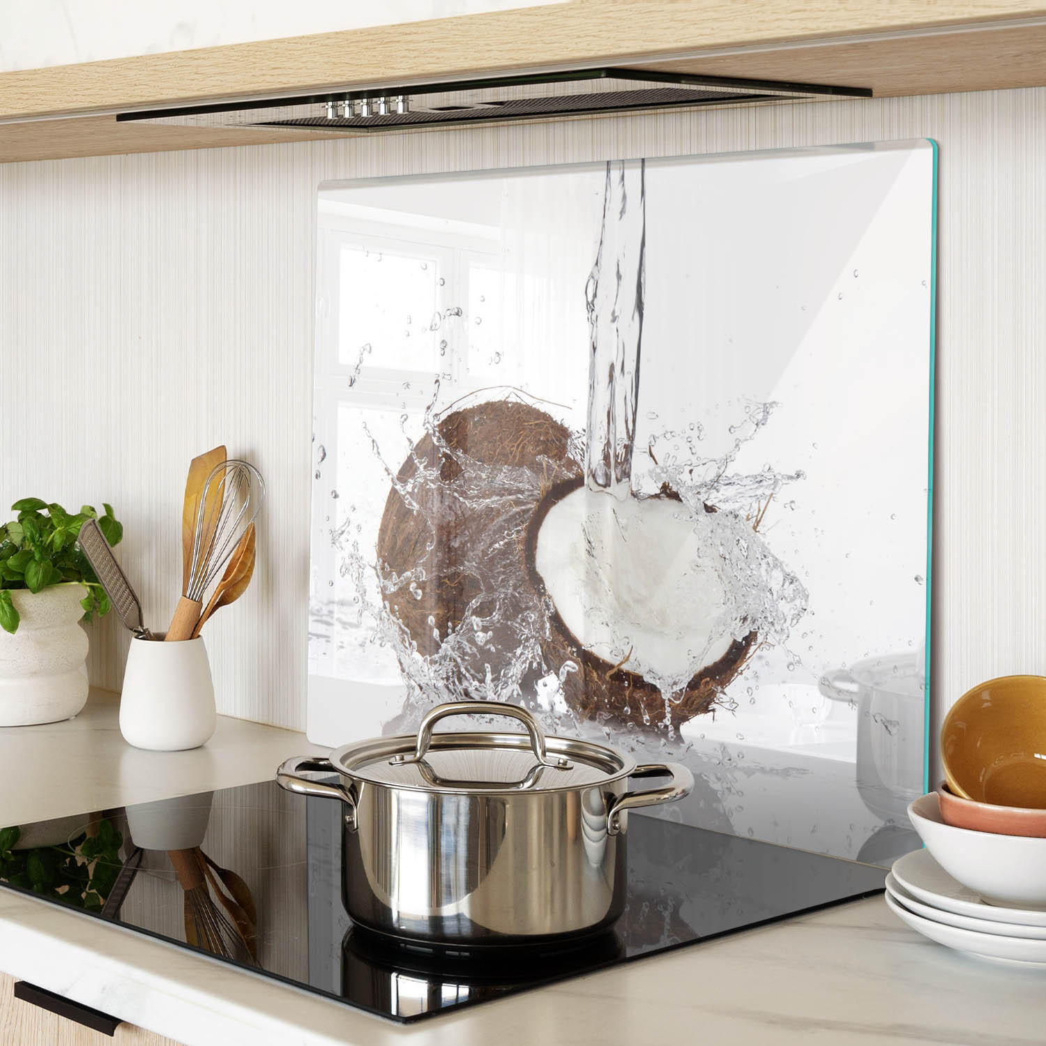 GLASPLATTE 60x52 cm Kokosnuss - Braun, Glas (60/0.4/52cm) - TULUP