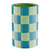 VASE Checker Ø20cm - Blau/Grün, Stein (22cm) - Butlers