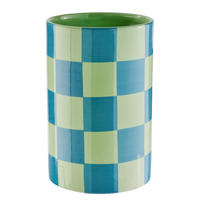 VASE Checker Ø20cm - Blau/Grün, Stein (22cm) - Butlers