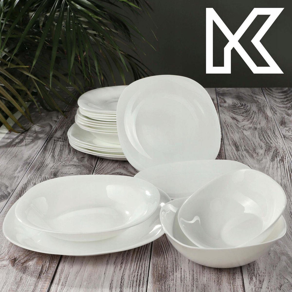 KADAX Dessertteller 21cm Kuchenteller 3 Stk - Weiß, Glas (21.5/1.7/20.2cm) - KADAX