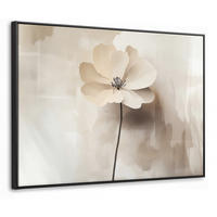 LEINWAND Bilder mit Rahmen - Blume - Beige - Farbe - Schatten - 100x70 - Creme, Textil (100/70cm) - MuchoWow