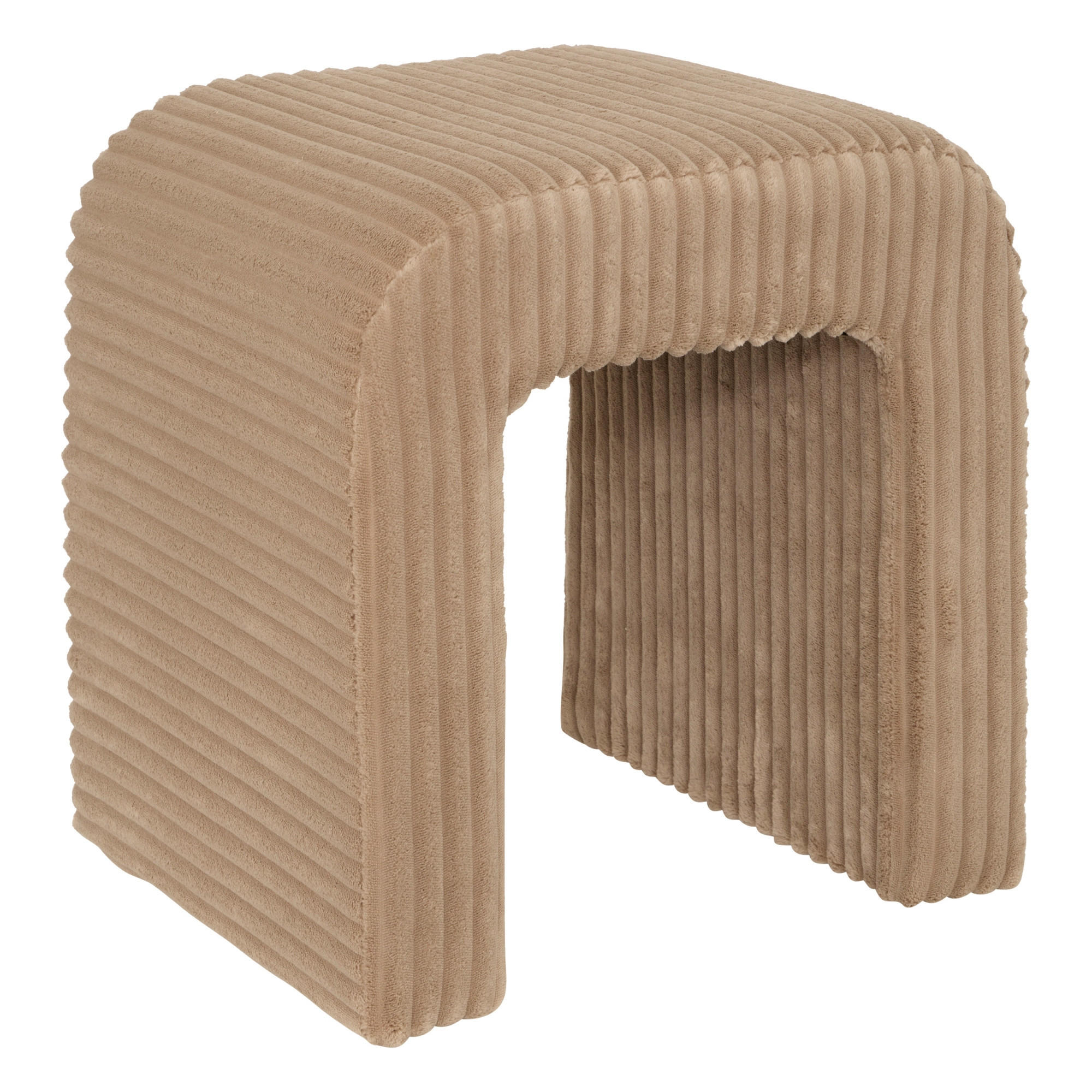 BOGENHOCKER aus Cord Sevi 41/35,5/43 cm - Braun, Kunststoff (35.5/43/41cm) - Atmosphera Createur d´interieur