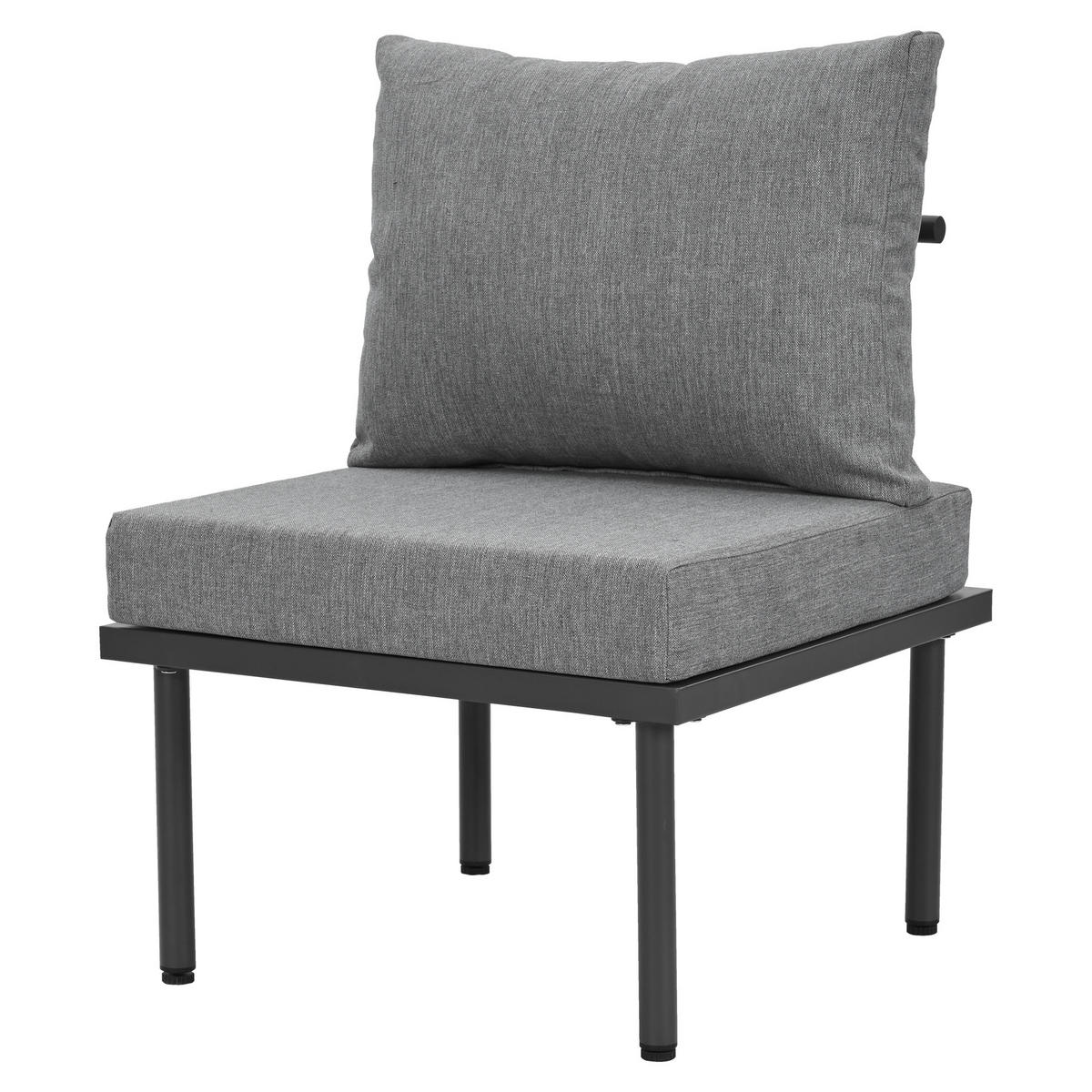 GARTENSET 231x174x66cm grau aus Stahl und Olefin, verstellbar - Grau, Metall - Modfu