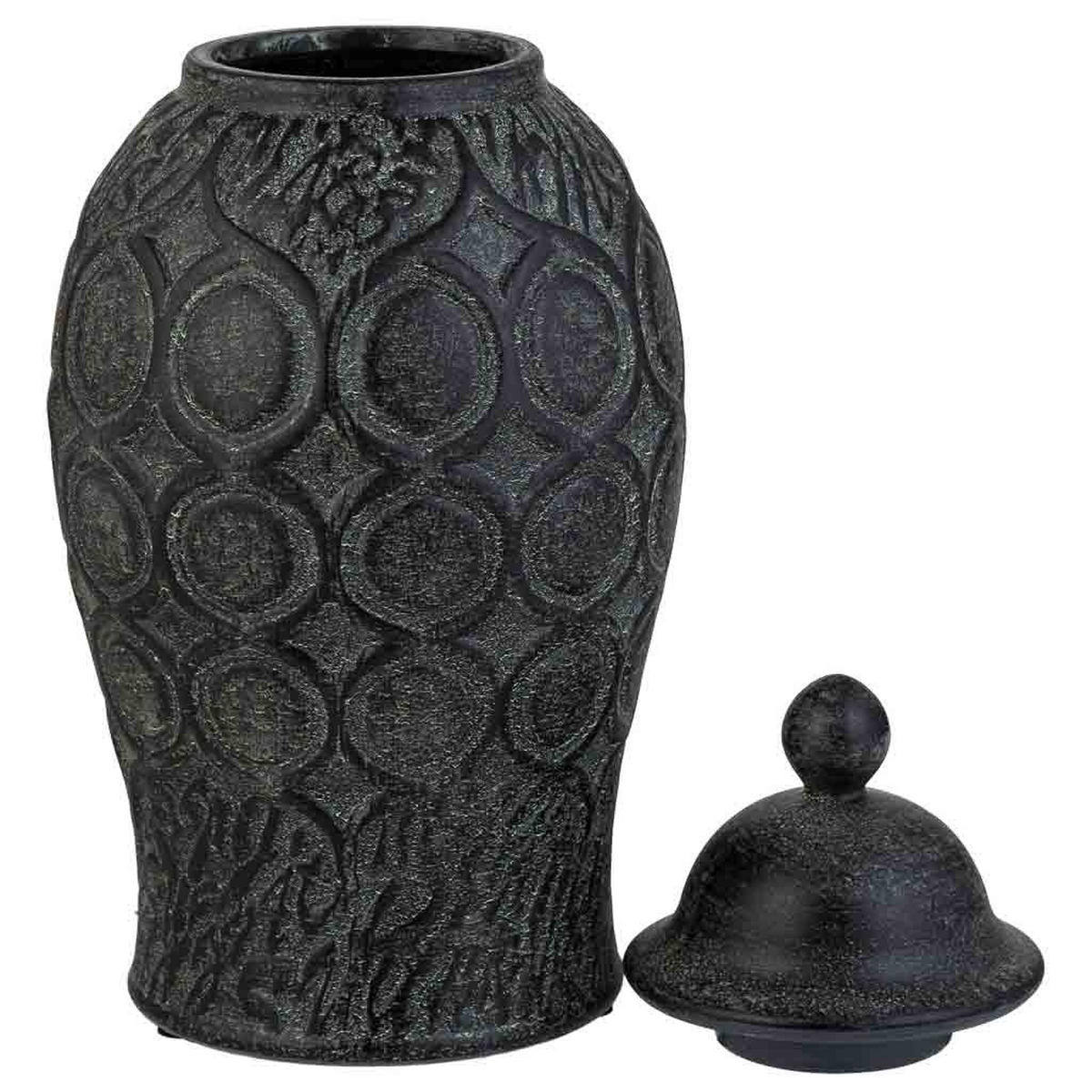 VASE aus Keramik, schwarz, 17x33cm - Schwarz, Keramik (33cm) - Wanderlust