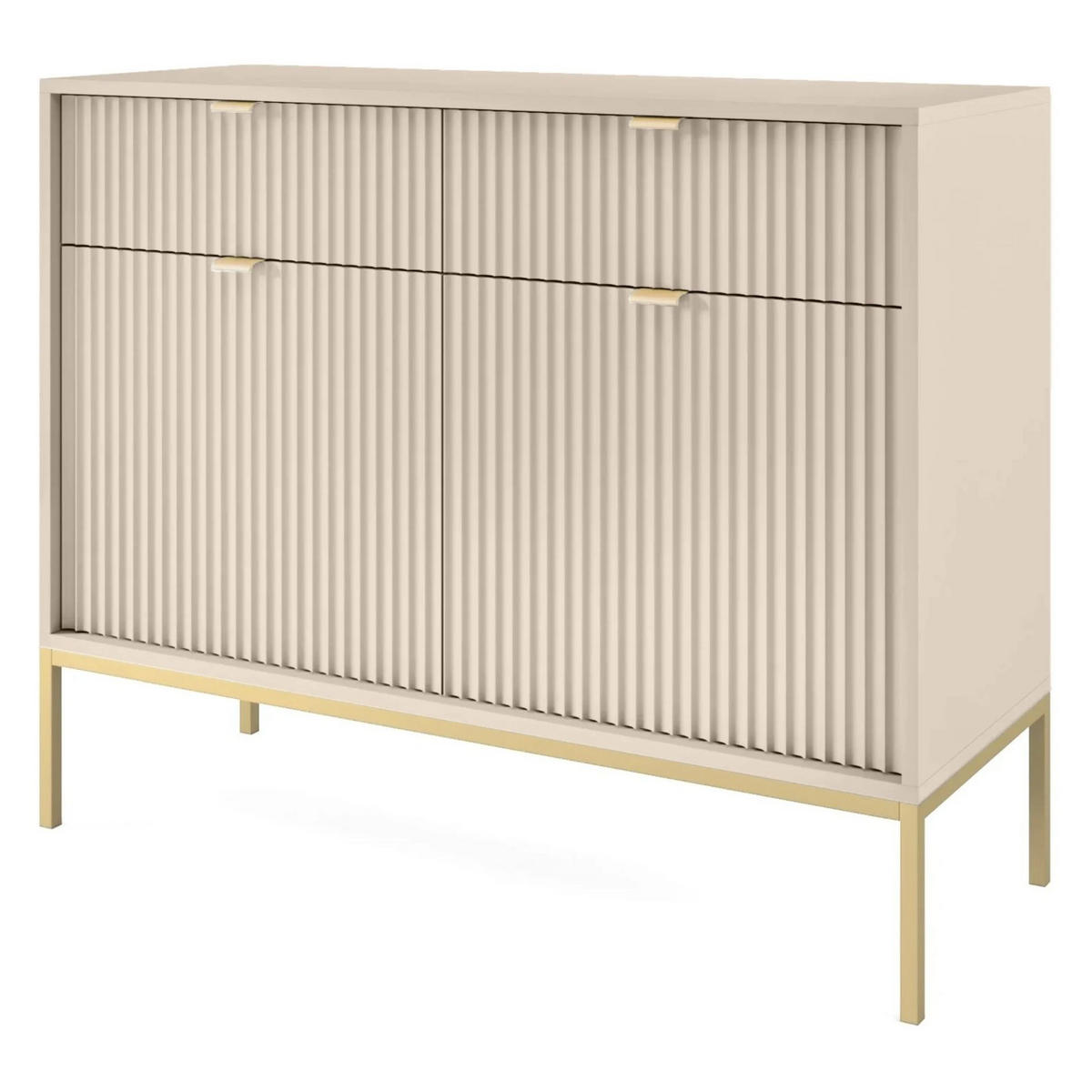 VELLORE Sideboard - Beige/Goldfarben, Holzwerkstoff/Metall (104/83/39cm) - Selsey