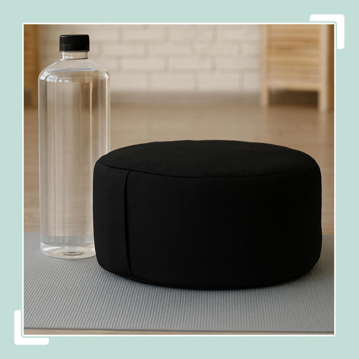 MEDITATIONSKISSEN - Schwarz, Naturmaterialen/Textil (33/33/13cm) - Relaxdays