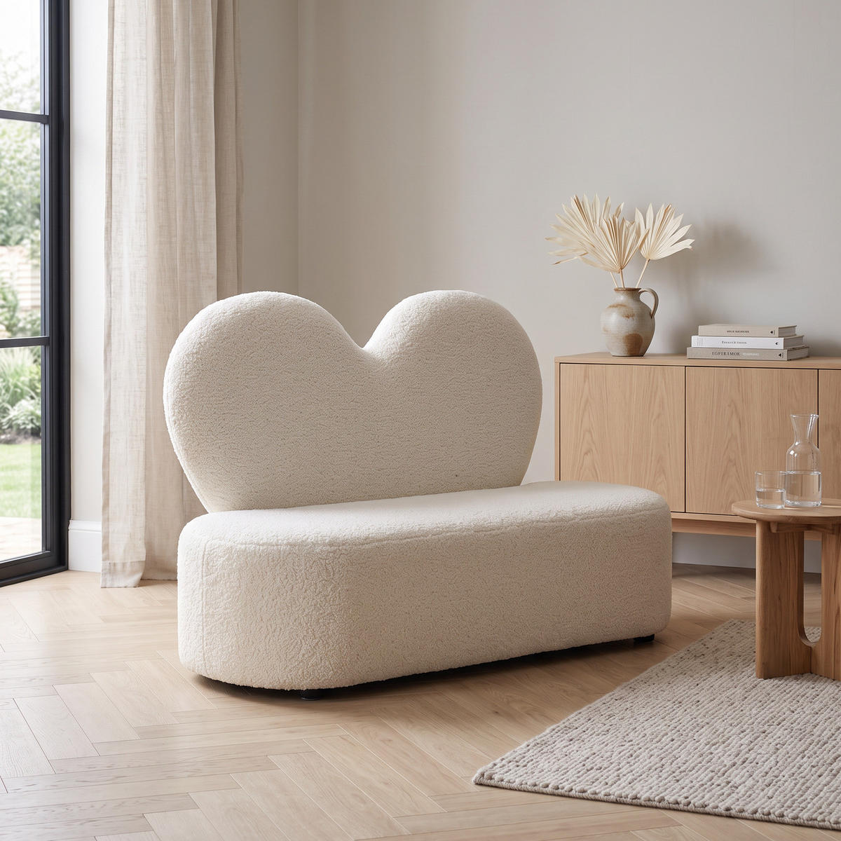 SOFFA Kids för 2 personer 98 x 36 x 65 cm – vit - Vit, Textil (98/65/36cm) - ebuy24