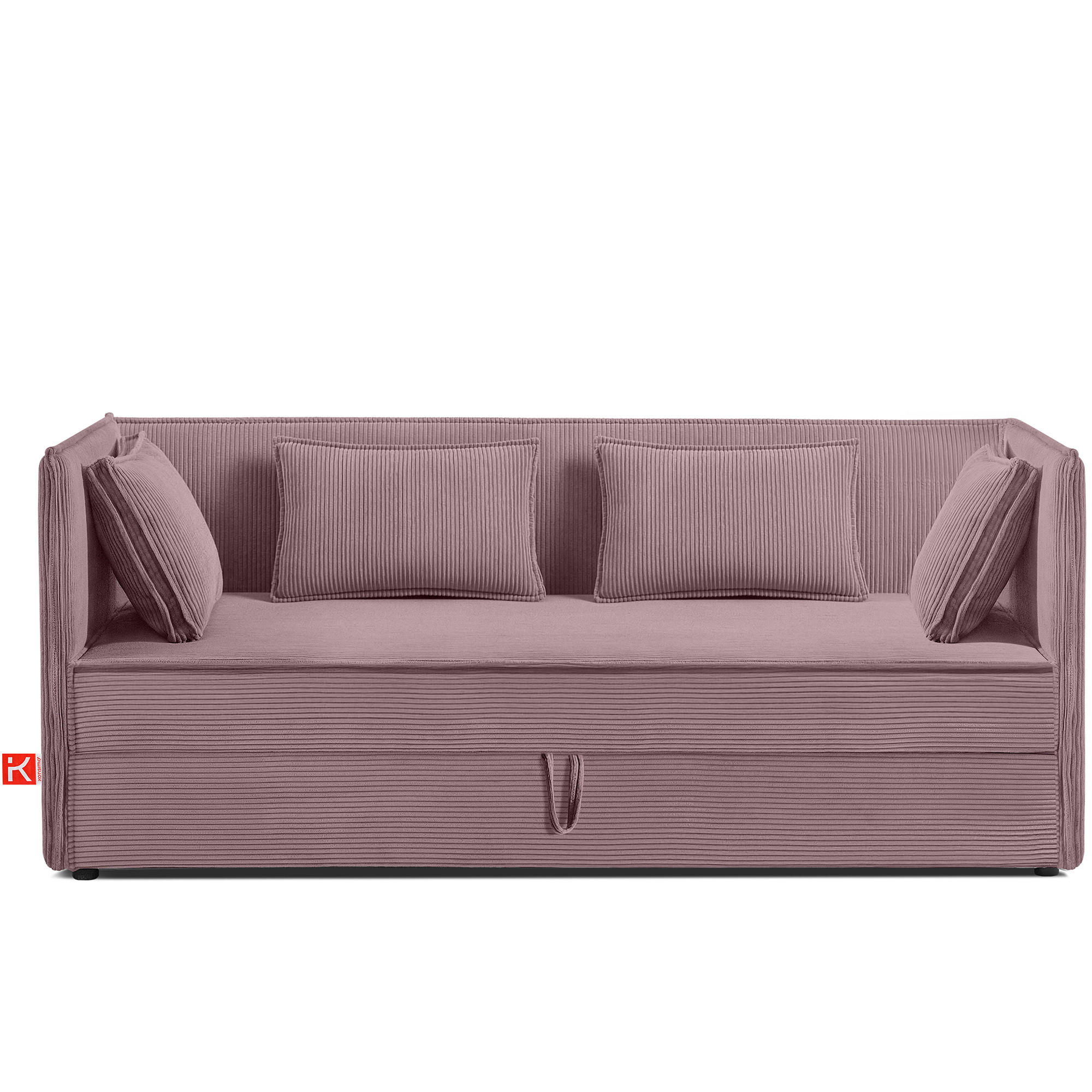 JUGENDBETT ROTI Einzelbett mit Bettkasten, 90x200cm, Bett mit Bonellmatratze, mit Rückenlehne - Lila/Schwarz, Holz/Holzwerkstoff (92/200cm) - KONSIMO®