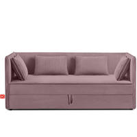 JUGENDBETT ROTI Einzelbett mit Bettkasten, 90x200cm, Bett mit Bonellmatratze, mit Rückenlehne - Lila/Schwarz, Holz/Holzwerkstoff (92/200cm) - KONSIMO®