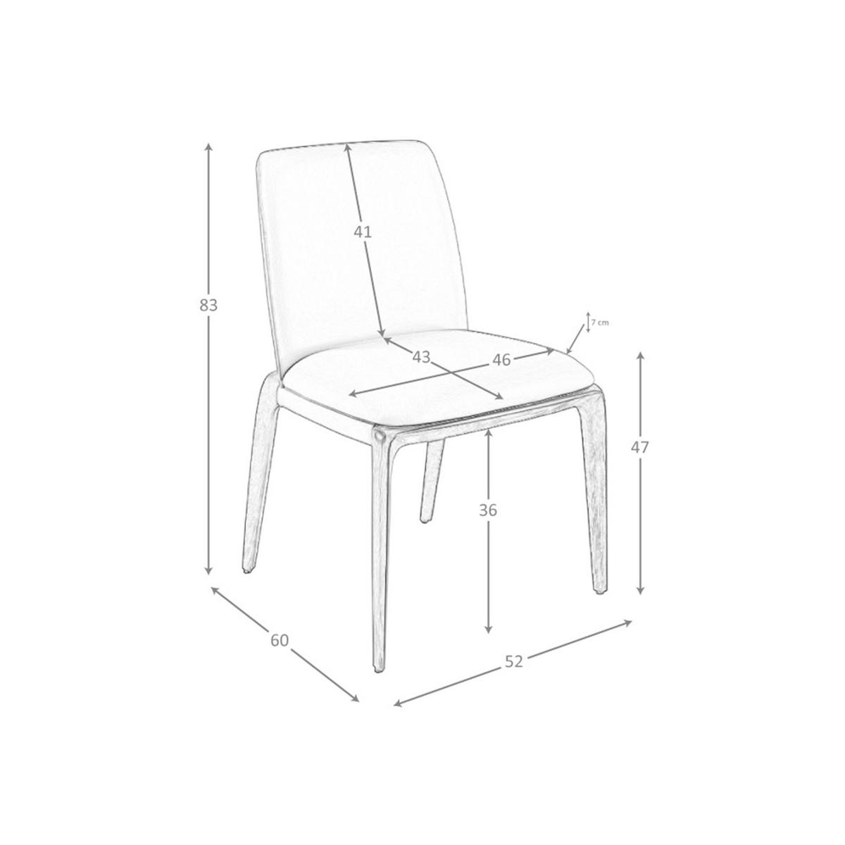 STUHL Stuhl aus braunem Öko-Leder 52/60/83 cm - Walnussfarben/Braun, Leder (52/83/60cm) - ANGEL CERDA