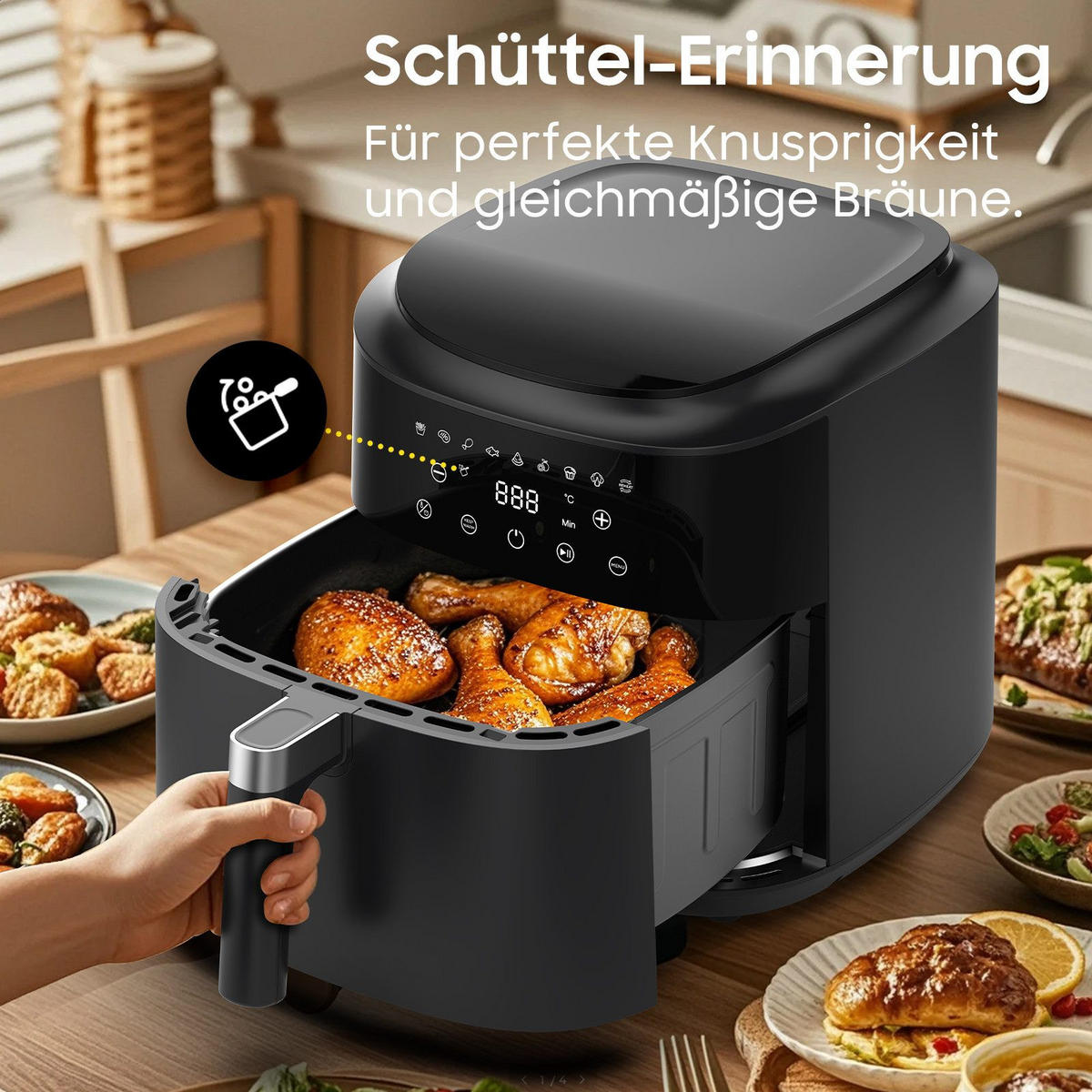 HEISSLUFTFRITTEUSE 9L - Schwarz, Metall (31/32/31cm) - Aimax