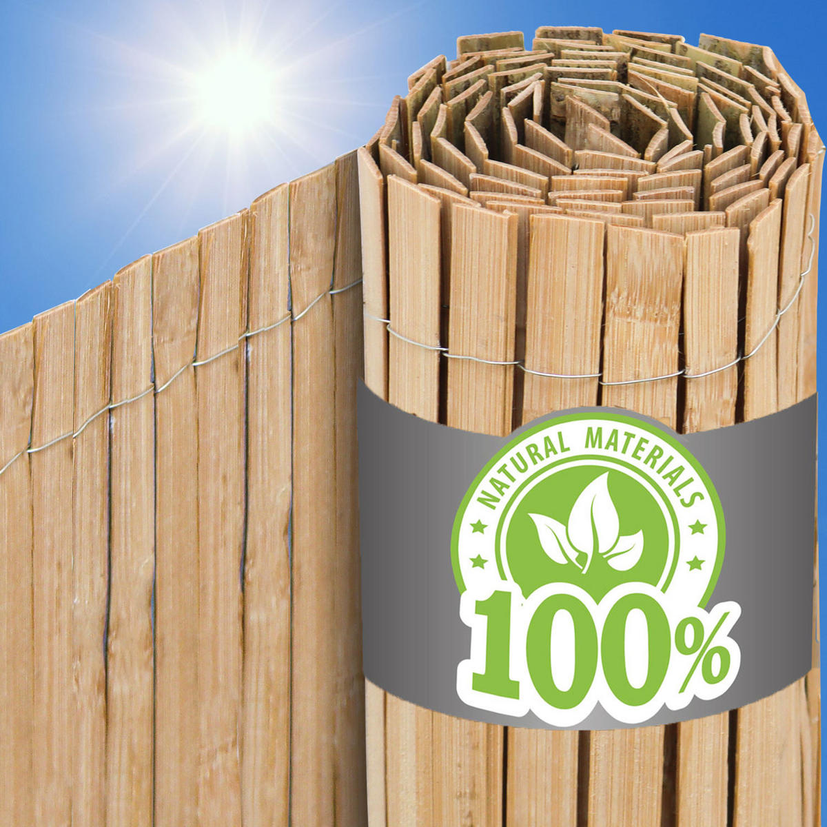 SICHTSCHUTZZAUN Balkon 140/600 cm Bambus - Braun, Holz (1/140cm) - urfence
