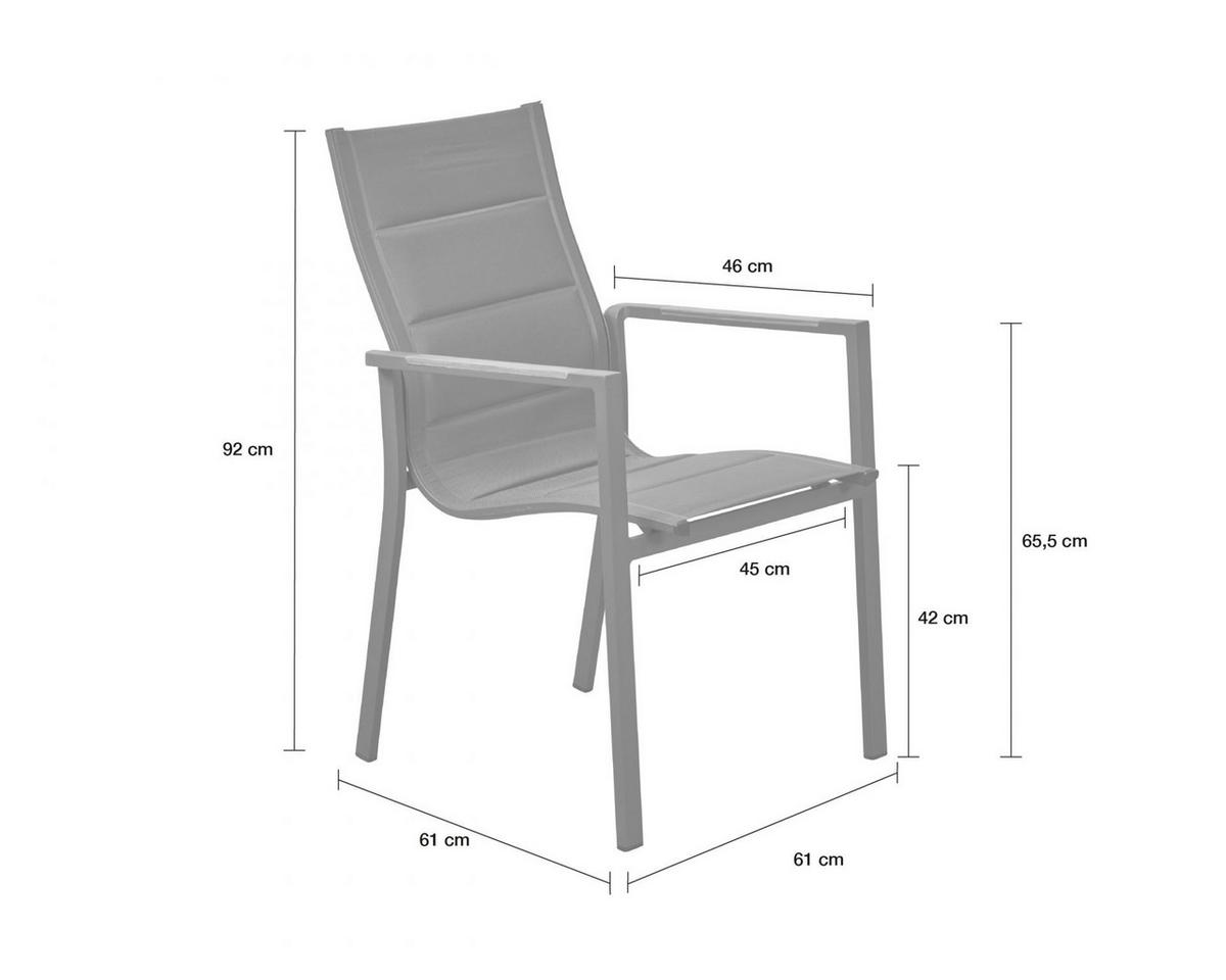 STAPELSTUHL New Jersey, Teakholz-Metall, Anthrazit - Anthrazit, Metall (68/92/61cm) - dasmöbelwerk