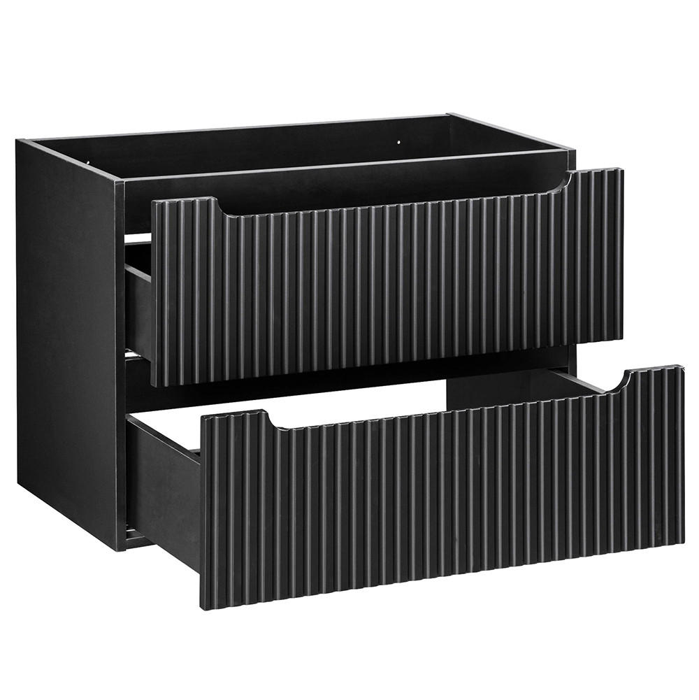 WASCHBECKENSCHRANK Newport-56 - Schwarz, Holzwerkstoff (80/57/39cm) - Lomado