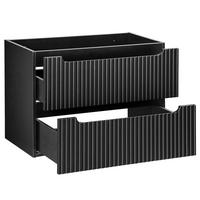 WASCHBECKENSCHRANK Newport-56 - Schwarz, Holzwerkstoff (80/57/39cm) - Lomado