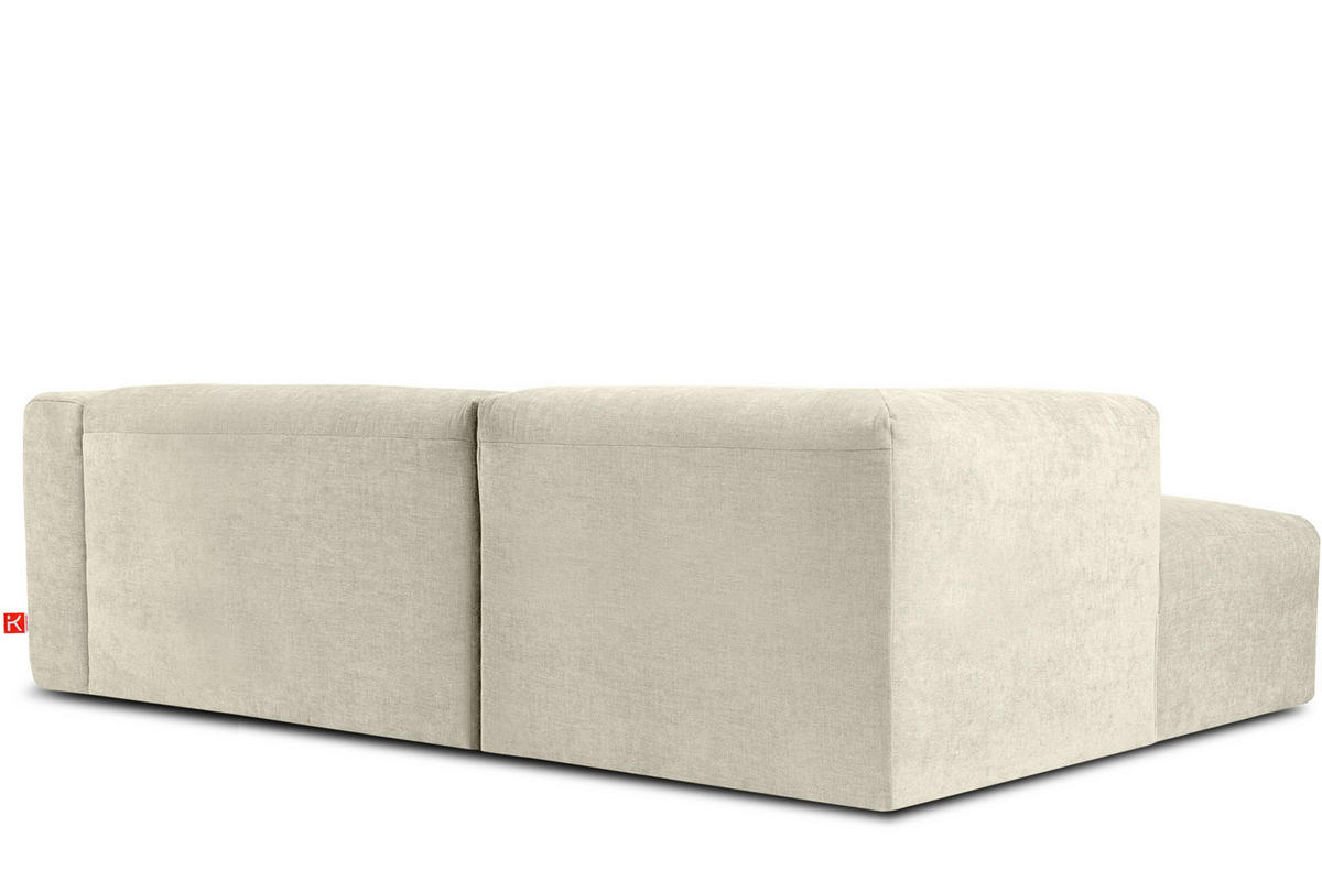 ECKMODULSOFA-LINKS BUFFO 3/4 Sitzer mit extrem weicher Sitzfläche, Gewebestoff, ecru - Ecru, Textil (237/180cm) - KONSIMO®
