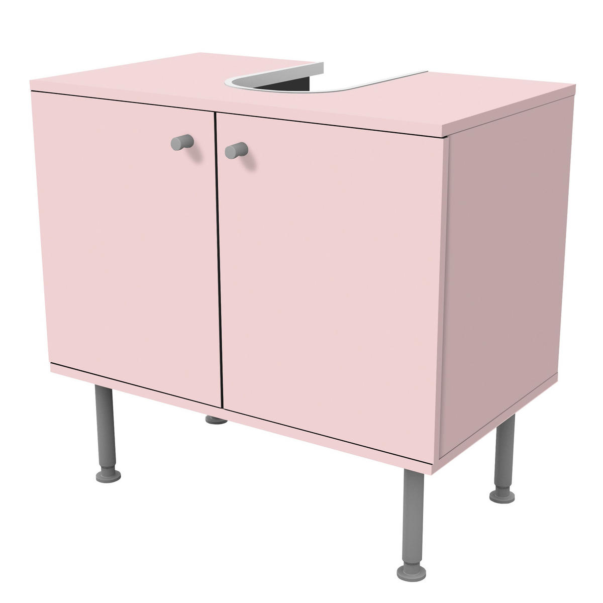 WASCHBECKENUNTERSCHRANK Colour Rose 60/55/35 cm - Rosa, Holzwerkstoff (60/55/35cm) - Bilderwelten