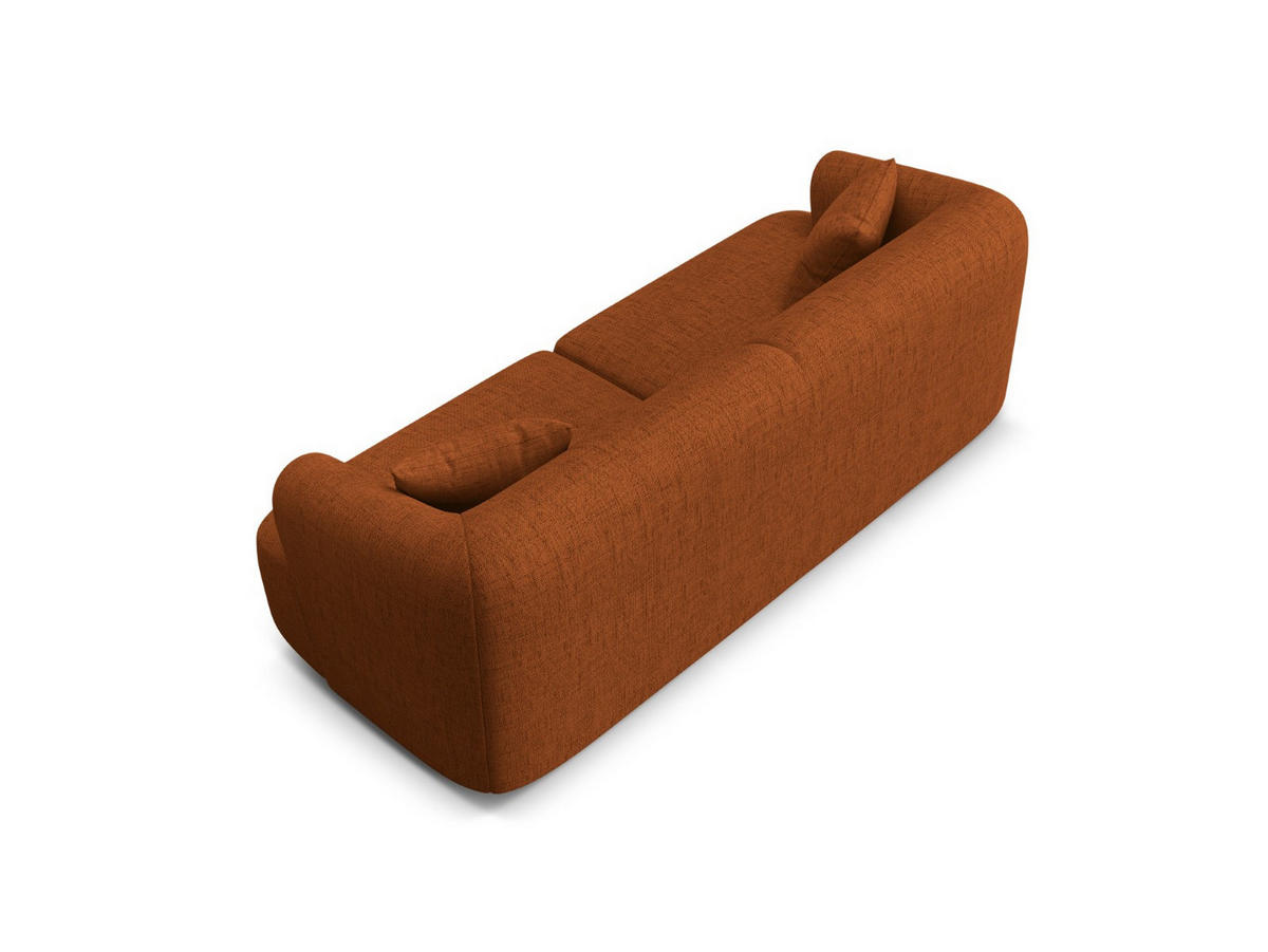 MODULARES-SOFA Campi aus strukturiertem Stoff ziegelrot 3 Sitzplätze - Orange, Textil (90/70/220cm) - Cosmopolitan Design