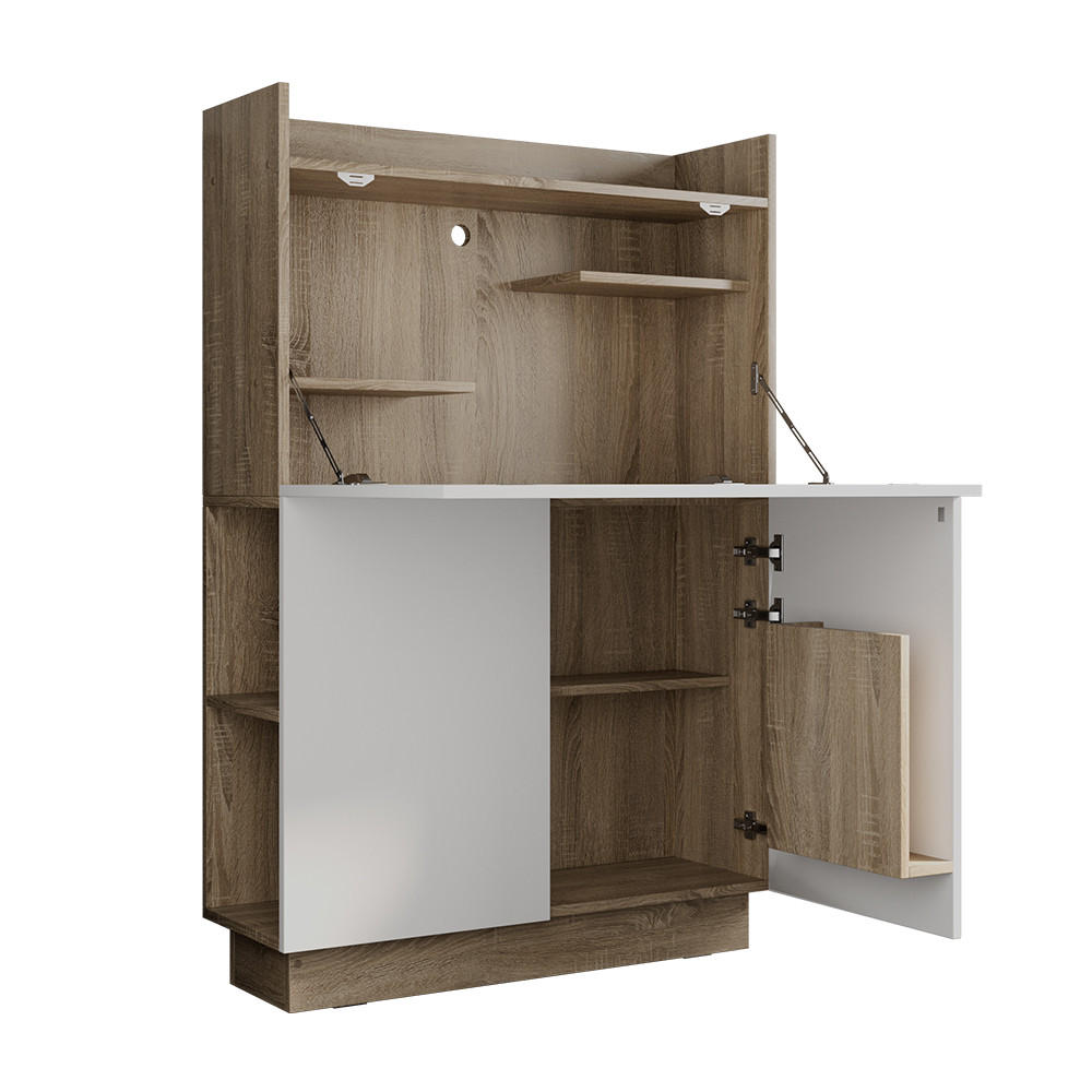 SEKRETÄR SCHREIBTISCH Alena Sonoma 85 x 27 cm - Weiß/Sonoma Eiche, Holzwerkstoff (27/85/118.9cm) - Vicco