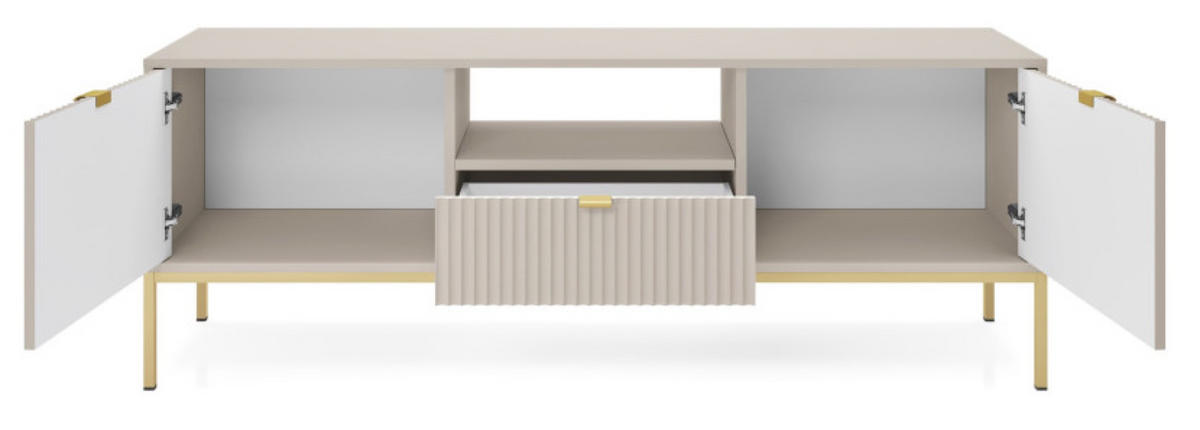 TV-SCHRANK Kaschmir NEW Goldfarben - Ecru, Holzwerkstoff (154/56/39cm) - Sepro Meble