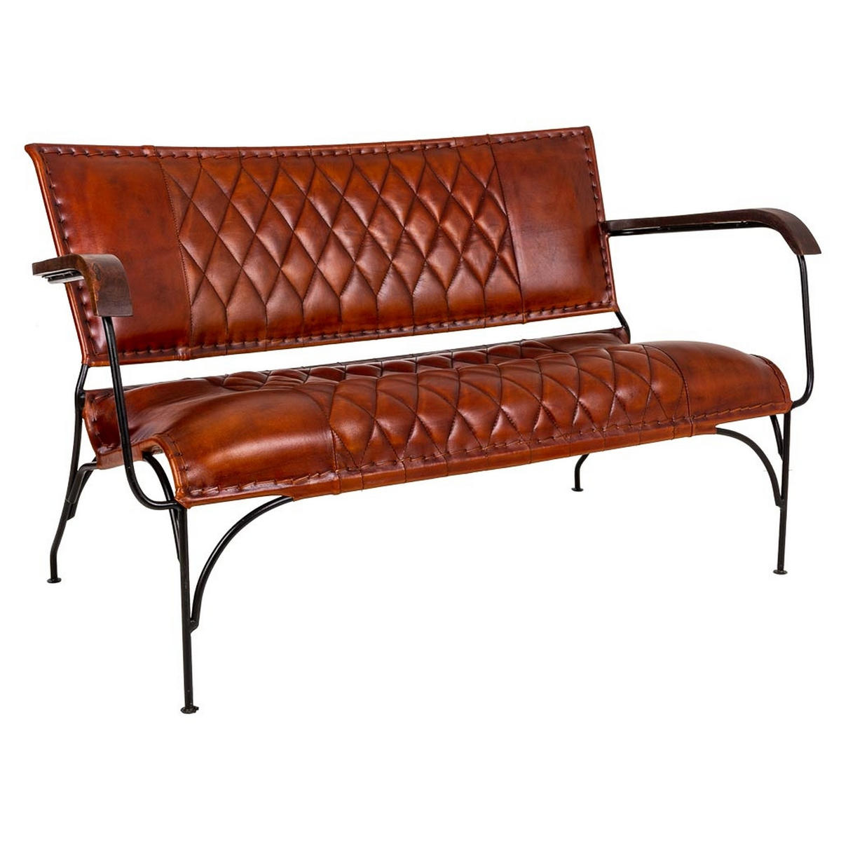 BANK aus Metal 127x71x76 cm - Braun, Metall (127/76/71cm) - Wanderlust