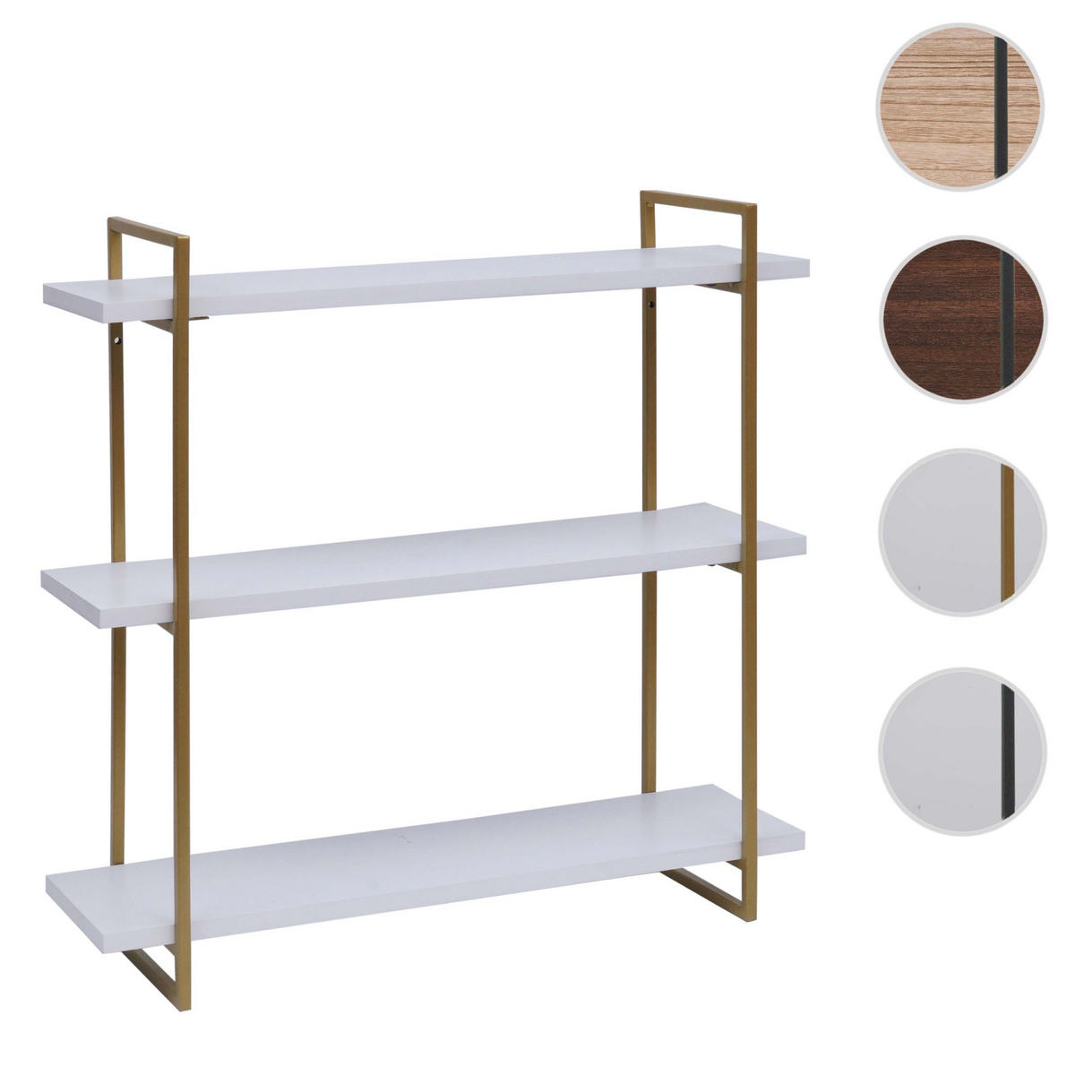 WANDREGAL Weiß, Gold - Goldfarben/Weiß, Holz (60/60/18cm) - MCW
