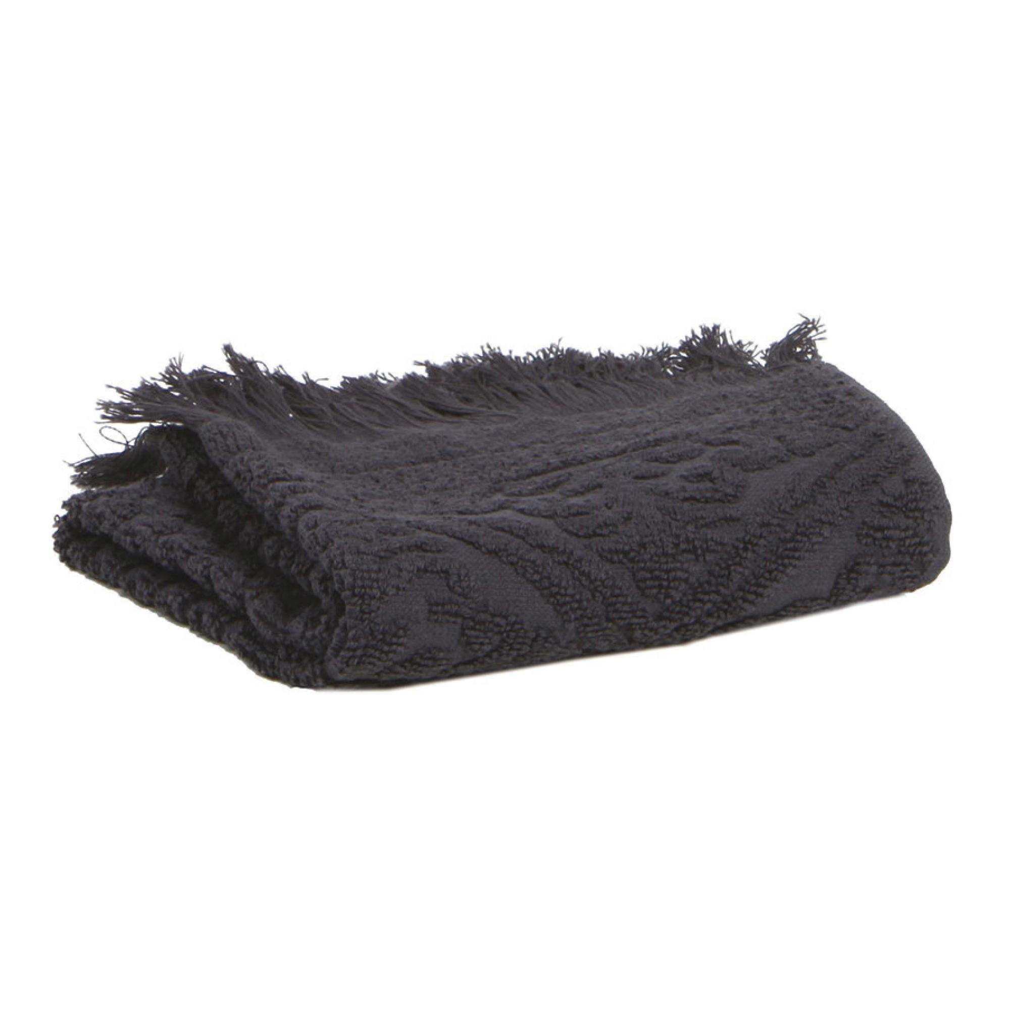 BADETUCH Zoé carbonfarben 100 x 180 cm - Schwarz, Textil (100/180cm) - Vivaraise