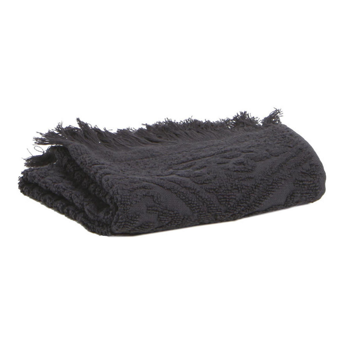 BADETUCH Zoé carbonfarben 100 x 180 cm - Schwarz, Textil (100/180cm) - Vivaraise