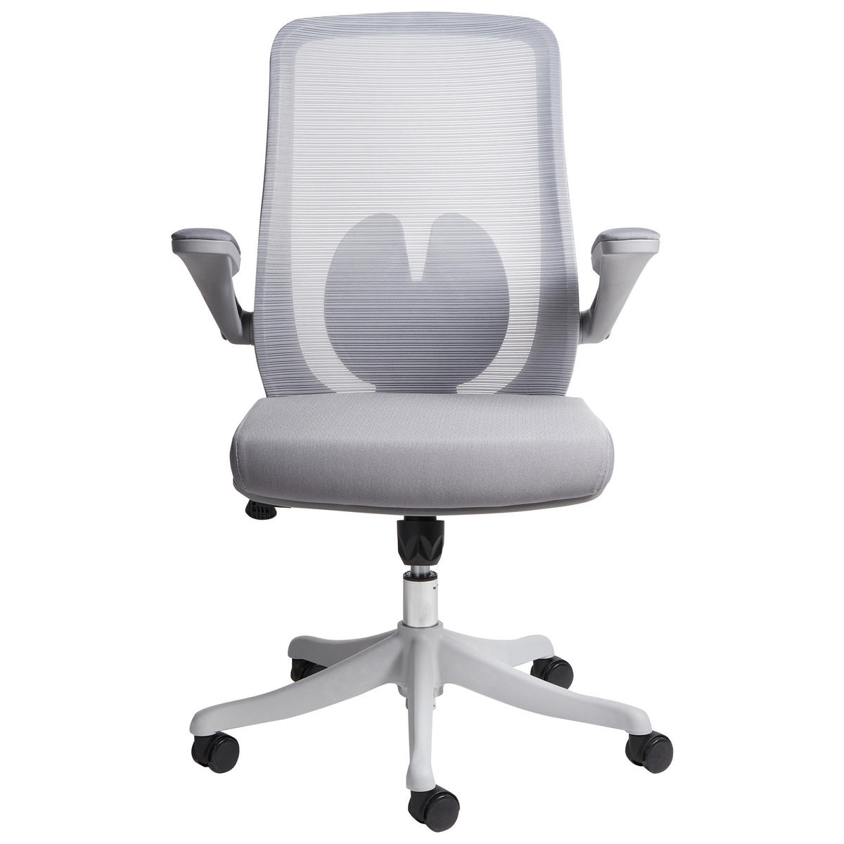 BÜROSTUHL Stoff Grau Overlord - Grau, Textil (49/100/63cm) - Beliani