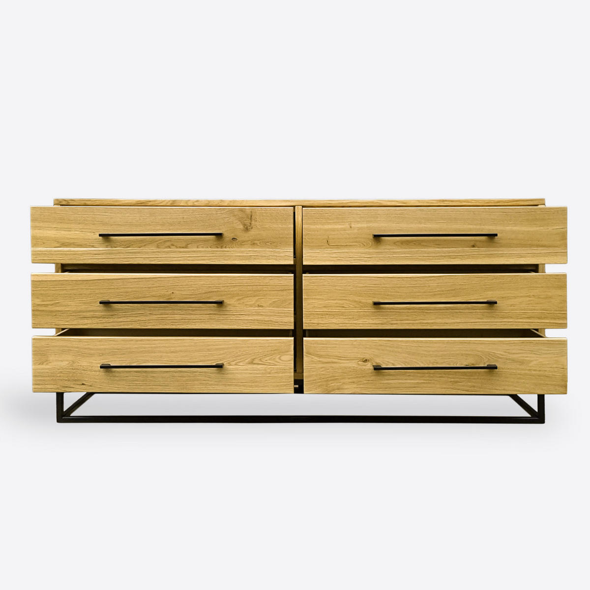 KOMMODE im Industrielook mit Schubladen aus Massivholz MERIS - Eichefarben, Holz (160/75/40cm) - Rawood Furniture