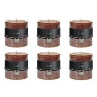 DUFTKERZE ZART - Braun - 64 Std. - 6er set - Braun, Paraffin (10/10cm) - J-Line