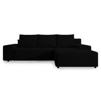 ECKSOFA Neluro Schwarz Chenille wasserabweisend - Schwarz, Kunststoff/Textil (268/184cm) - Selsey
