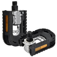 FAHRRADPEDALE Klapppedal mit Anti-Rutsch und Reflektoren Aluminium 9/16 Zoll - Schwarz, Metall (6.9/1.5/12cm)