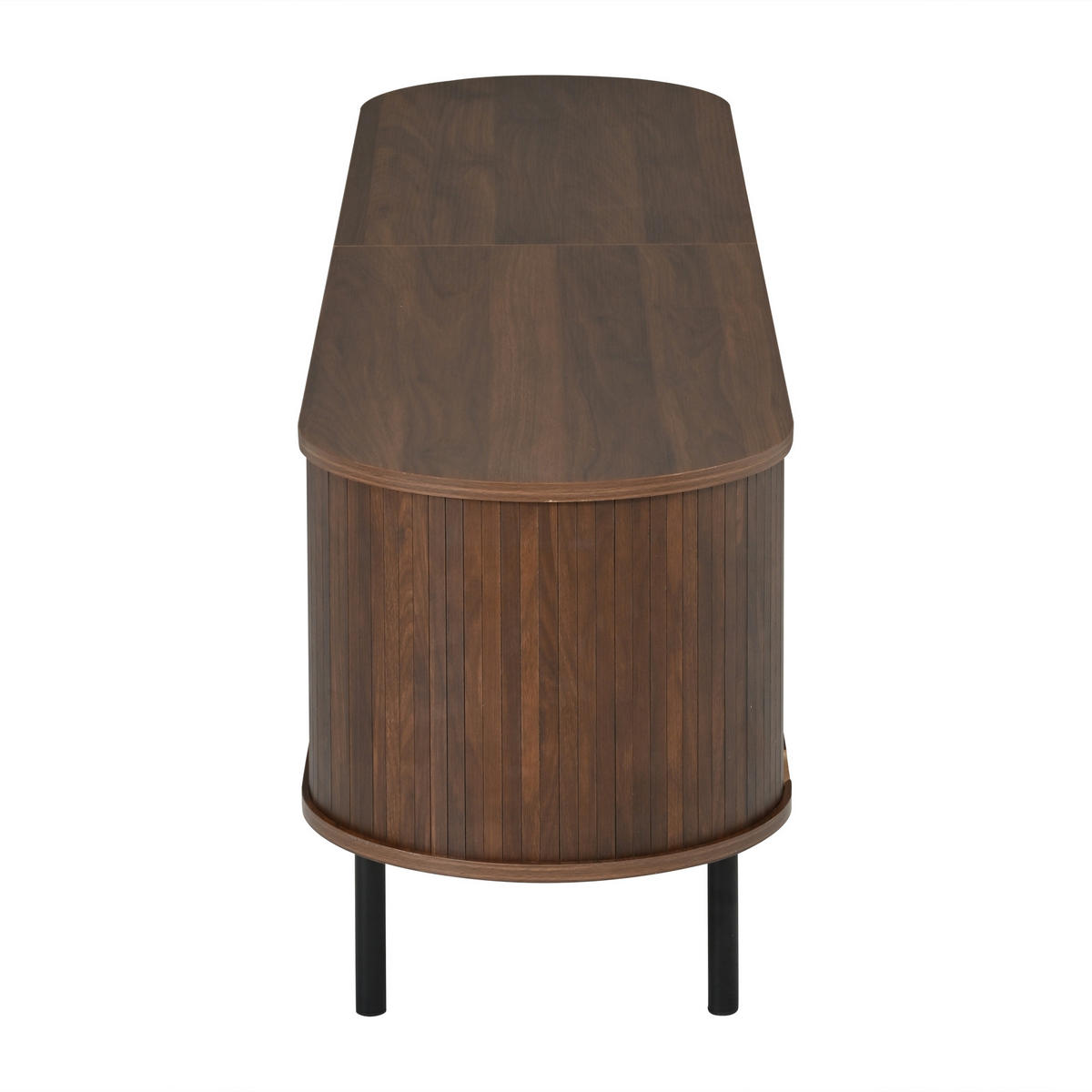 TV-ELEMENT178X39,5X49,5CM für 75-Zoll-Fernseher mit 4-Lamellentüren Walnussfarben - Walnussfarben, Holz (49/19/103.51cm) - Raelunyi