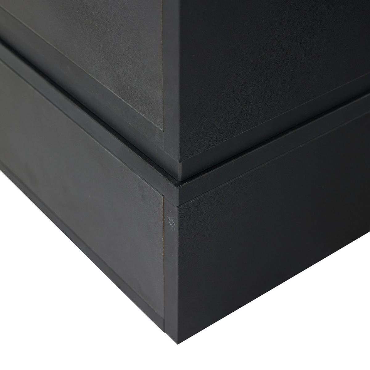 COUCHTISCH 100/50/35 cm schwarz aus Spanplatte und Sicherheitsglas mit LED - Schwarz, Holzwerkstoff (100/50/35cm) - OKMYHOME