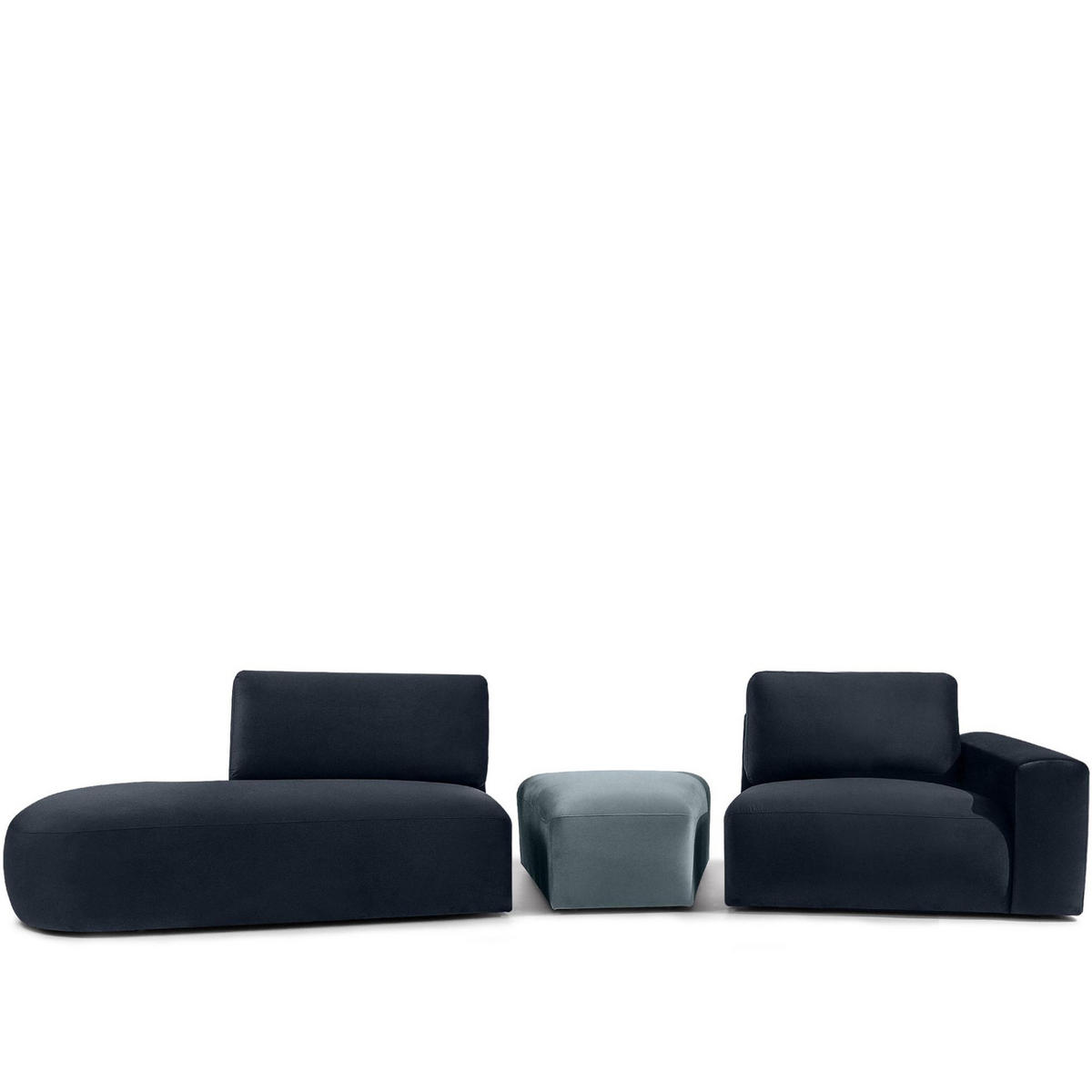 4-SITZER ECKSOFA ZUCCO Velour links, Marineblau - Blau, Textil (350/84/105cm) - KONSIMO®