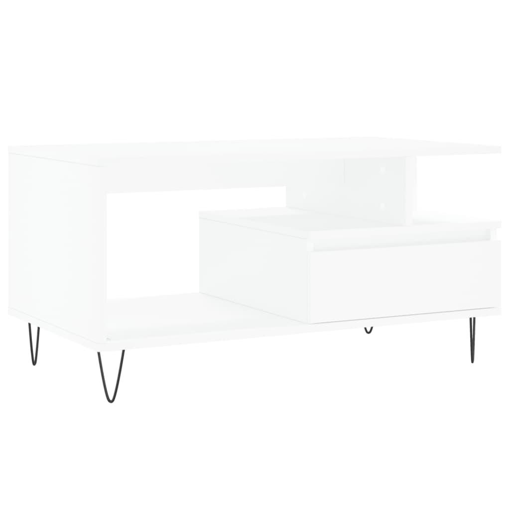furnicato Couchtisch Weiß 90x45x49 cm