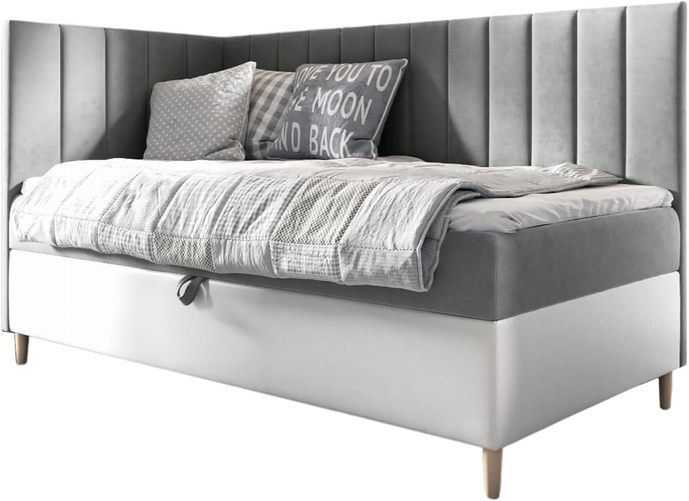 KINDERBETT MAYA 3 - Weiß/Grau, Holzwerkstoff (106/208cm) - Meblini