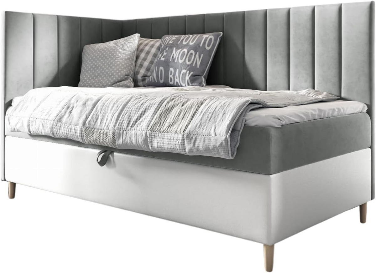 KINDERBETT MAYA 3 - Weiß/Grau, Holzwerkstoff (106/208cm) - Meblini