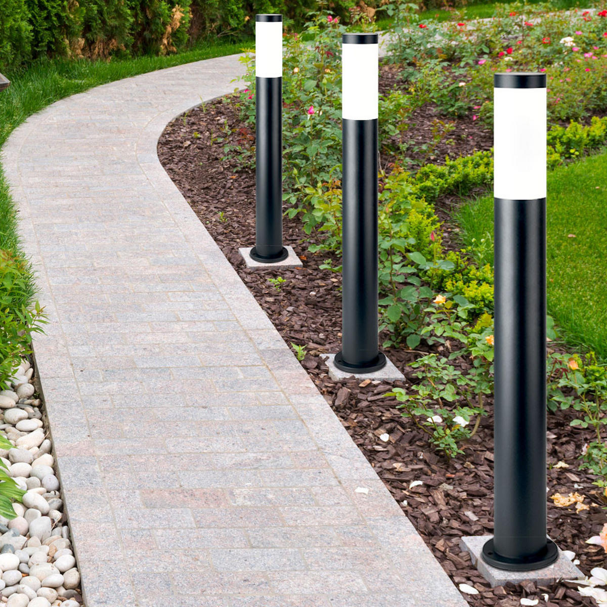 LED WEGELEUCHTE Edelstahl Anthrazit - Anthrazit, Metall (7.6/11/80cm)