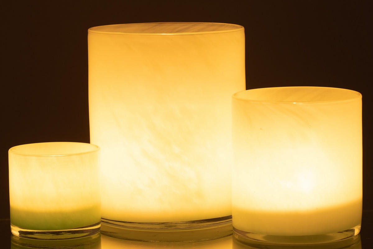 KERZENHALTER JADE - Glas - Grün - L - Mintgrün, Glas (15/18cm) - J-Line