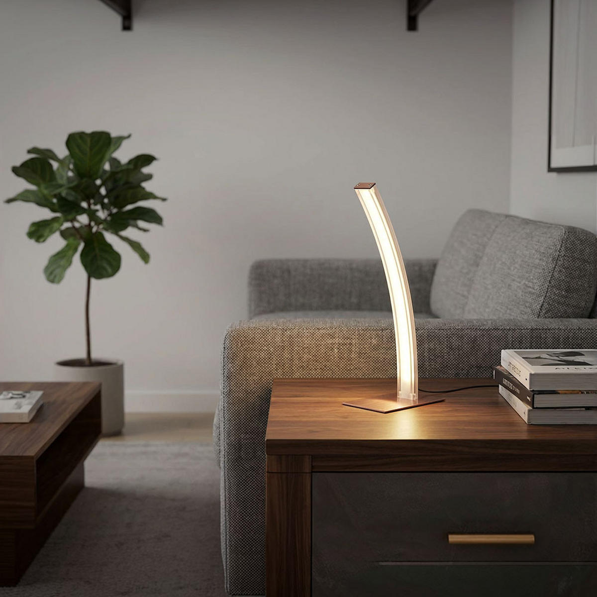 LED TISCHLEUCHTE Ace Kupfer satiniert - Kupferfarben, Metall (15/10/37cm) - Globo Lighting