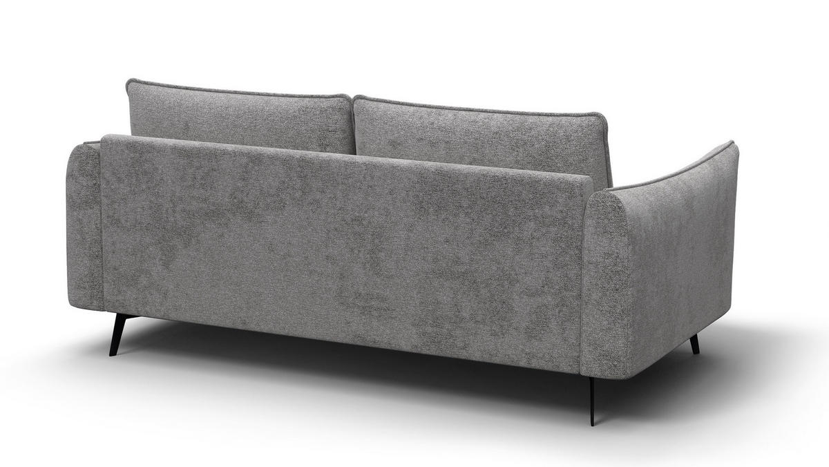 SOFA AERA 2,5-Sitzer, platingrau - Schwarz/Grau, Holz/Textil (187/89/96cm) - Courtois Laville