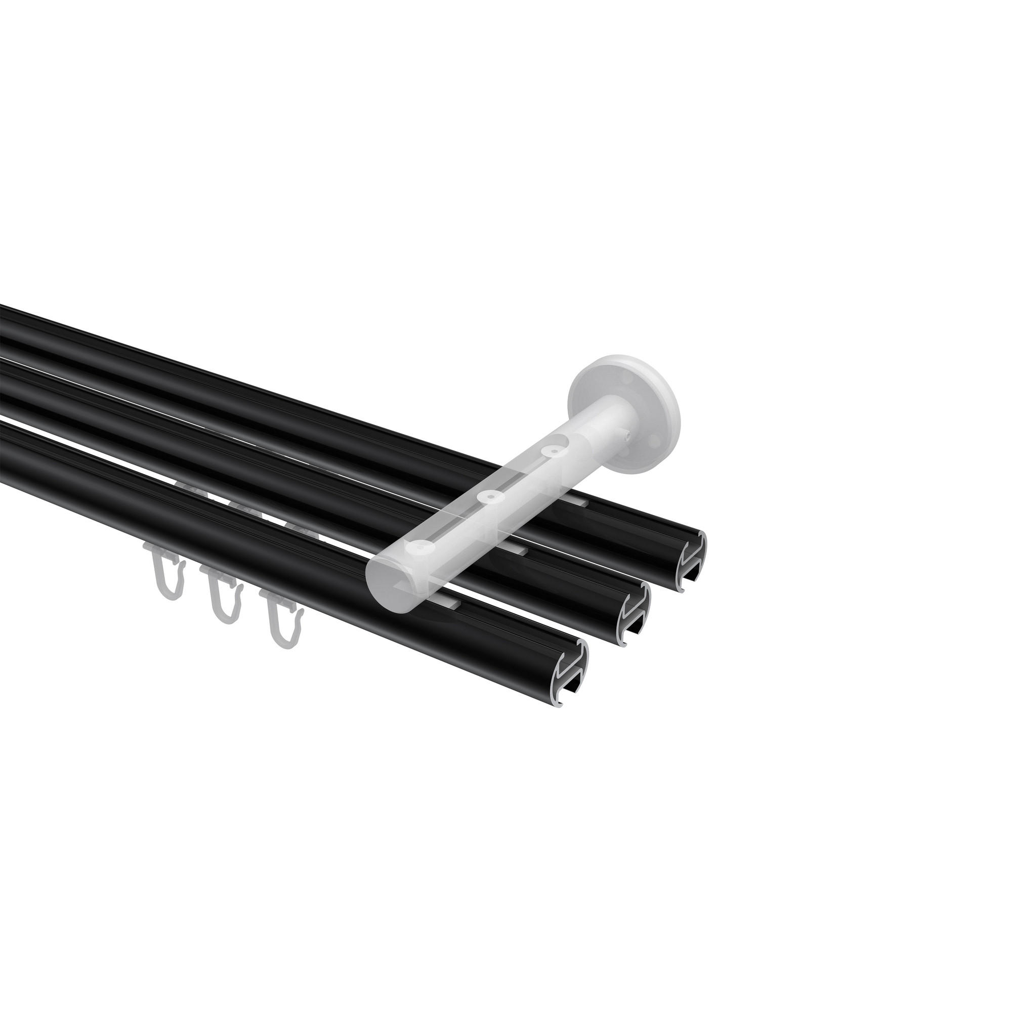 Thumbnail - Interdeco Innenlauf-Gardinenstangen-Set, Schwarz, Metall, 360 cm, Wohntextilien, Gardinen & Vorhänge, Gardinen-Stangen