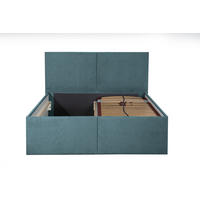 POLSTERBETT Milano Blau 160 200 32 Stauraum ohne hydraulische Funktion Mit hochwertiger Matratze H2 (bis 100 kg) und Lattenrost - Blau, Holz (160/200cm) - Halmon Schlafkomfort Betten 