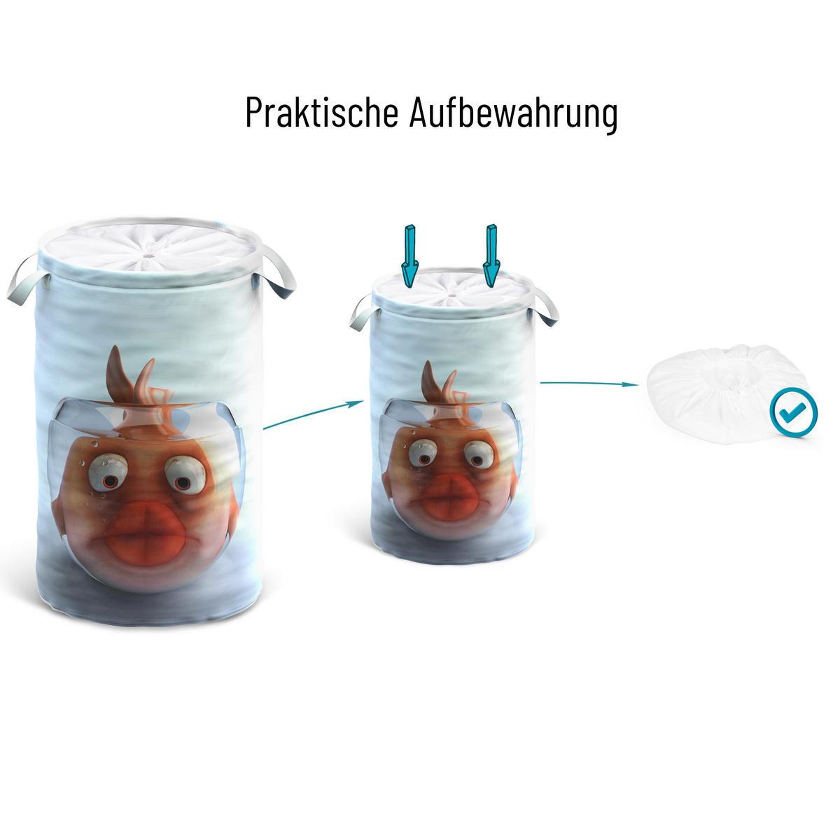 WÄSCHEKORB Goldfisch - Orange, Textil (37/55/55cm) - Sanilo