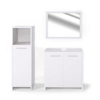 BADMÖBEL-SET Kiko Weiß 3 Teile - Weiß, Holzwerkstoff (58/60/33cm) - Vicco