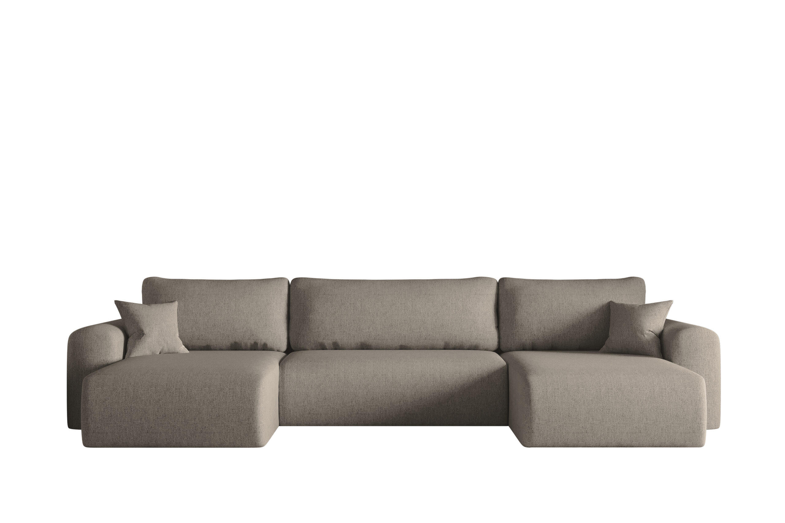 ECKSOFA Mit Schlaffunktion Und Bettkasten U-form CAPRI Verita Dunkelbeige - Braun, Holz/Textil (145/362cm) - Kaiser Möbel
