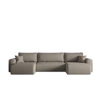 ECKSOFA Mit Schlaffunktion Und Bettkasten U-form CAPRI Verita Dunkelbeige - Braun, Holz/Textil (145/362cm) - Kaiser Möbel